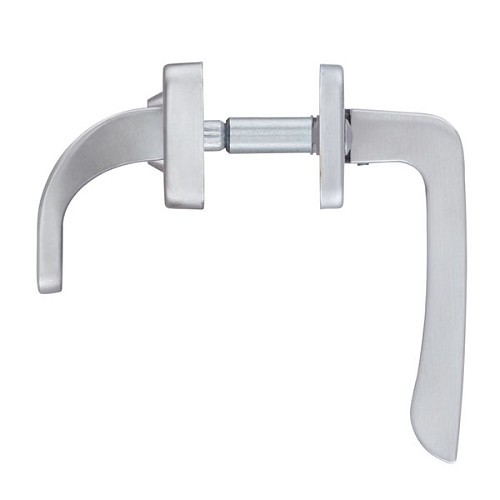 Ручки на планке с протектором ROSTEX Astra R 85мм (38-55мм) фиксированная-нажимная сталь матовая - Фото №4