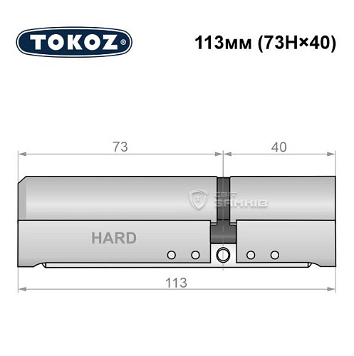 Цилиндр TOKOZ Pro400 113 (73H*40) (H - закаленная сторона) никель матовый - Фото №8