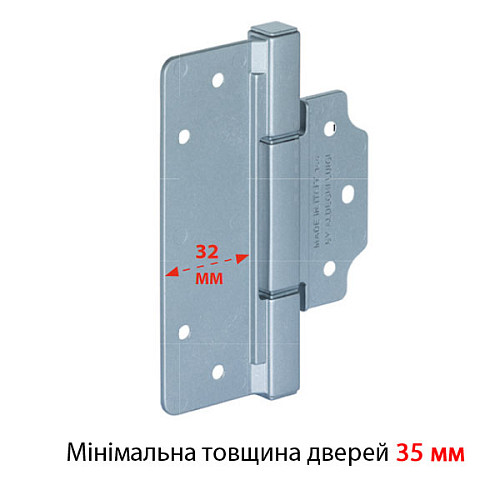 Петля ALDEGHI LUIGI 144CS032Q 110*77 мм CS сатин хром - Фото №5