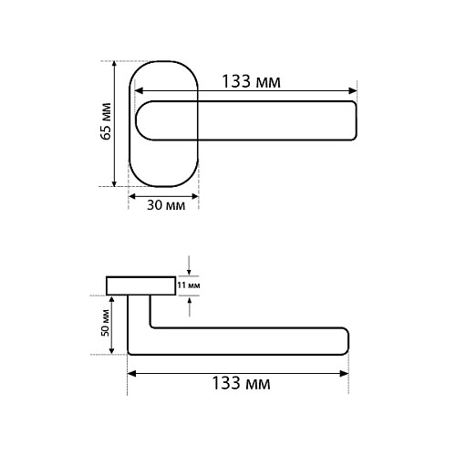 Ручки на розеті ABARO Lido FM фіксована-натискна чорний - Фото №8