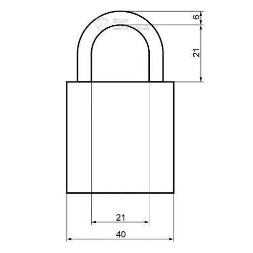 Замок навісний HORST HR-PA-40E (2 ключа) - Фото №2