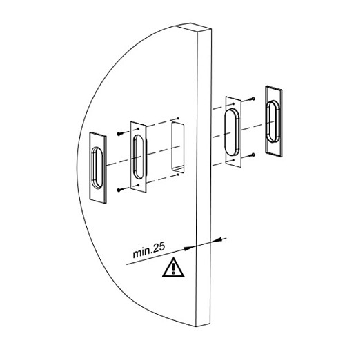 Ручки для раздвижной системы VALCOMP 123,5x38 мм белый - Фото №5