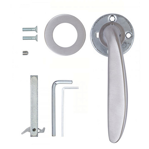 Ручки на розеті (половинка) ROSTEX Napoli ES52 нержавіюча сталь матова - Фото №4