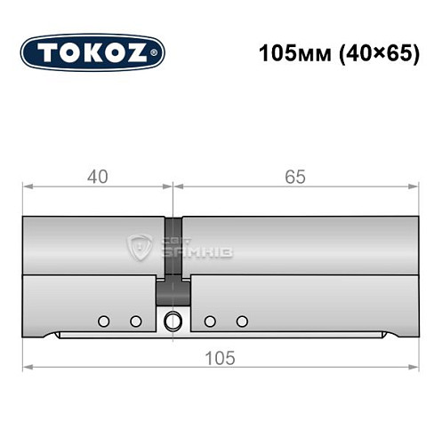 Циліндр TOKOZ Pro300 105 (40*65) нікель матовий - Фото №8