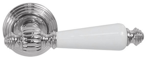 Ручки на розеті FIMET Michelle 106P (269) F04 хром/білий фарфор - Фото №2