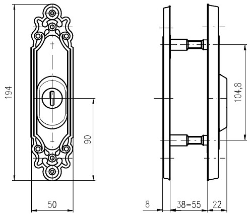 Протектор ROSTEX Ozdobna R3 (38-55мм) хром матовий - Фото №5