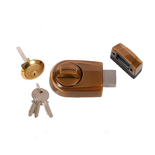 Замок накладной GERDA ZG100S (BS50-60мм) латунь античная 3 ключа - Фото №2