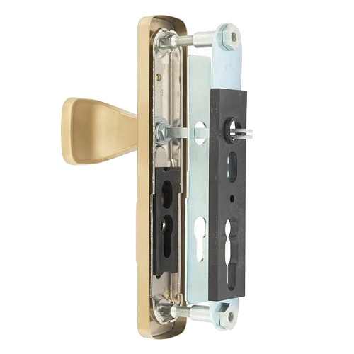 Ручки на планці з протектором ROSTEX Astra R 85мм (38-55мм) фіксована-натискна матовий титан PVD	 - Фото №5