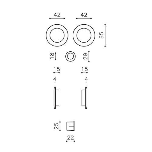 Ручки для раздвижной системы OLIVARI Giotto 124 CO хром матовый - Фото №2