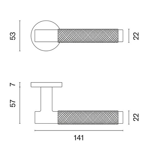 Ручки на розетте APRILE AT Molinia R 7S тонкая розетта матовый никель - Фото №3