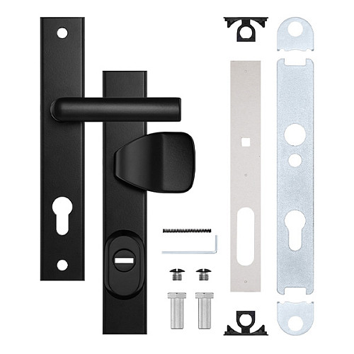 Ручки на планці з протектором ROSTEX R1 R 85мм (38-55мм) фіксована-натискна чорний - Фото №6