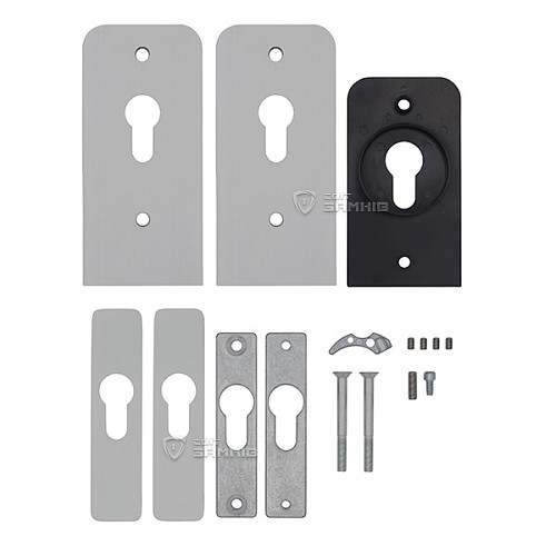 Замок накладной WALA WZAM SM1OZ2 двухсторонний для стеклянной двери (стекло-стекло) серебряный - Фото №4