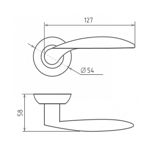 Ручки на розеті APECS Megapolis London H-0820-A Nis нікель матовий - Фото №2