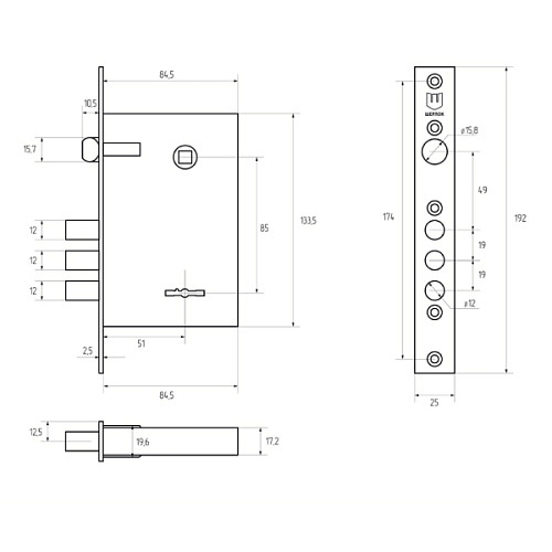 Механізм замка SHERLOCK 04.27 (BS53,5*85мм) 5 ключів - Фото №5