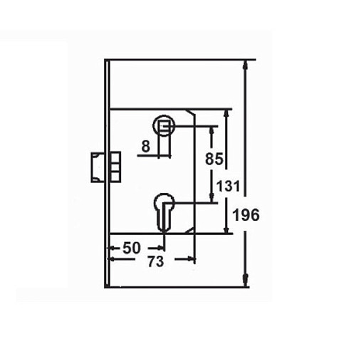 Механізм замка CLASS 410 (BS50*85мм) PZ метал.язичок PB полірована латунь - Фото №2