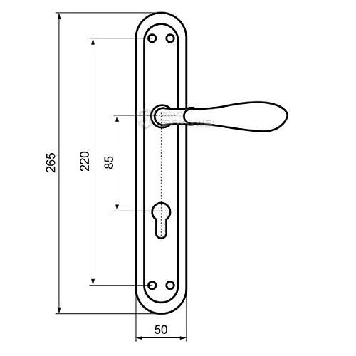 Ручки на планці OZCANLAR Zara Yale 85 нікель сатин - Фото №4
