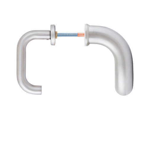 Ручка скоба ROSTEX G 390 фіксована-нажимна 92 (комплект) нержавіюча сталь матова - Фото №4