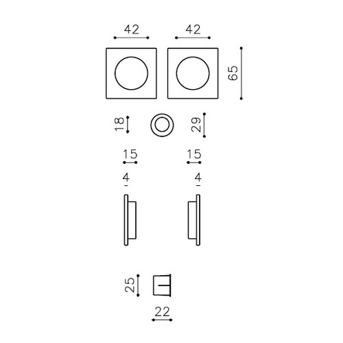 Ручки для раздвижной системы OLIVARI Giotto Q 129 CO хром матовый - Фото №2