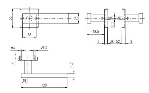 Ручки на розетте ROSTEX Castelo H53 нержавеющая сталь матовая - Фото №2