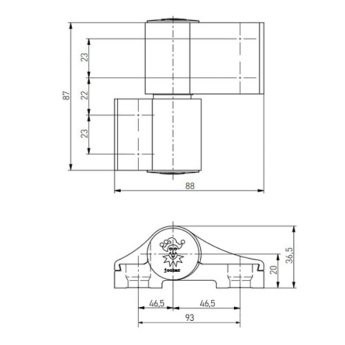 Петля MEDOS Jocker Alu 93 мм до 120 кг серебро - Фото №7