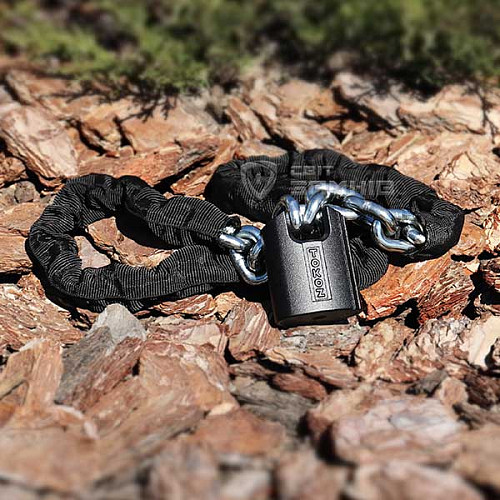 Замок для велосипеда TOKOZ Moto Pluto 50 Black з ланцюгом 200см 3 ключа - Фото №24