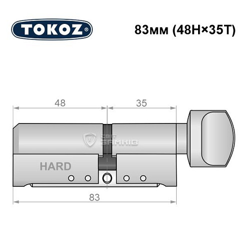 Циліндр TOKOZ Pro400 83T (48H*35T) (H - гартована сторона) нікель матовий - Фото №8