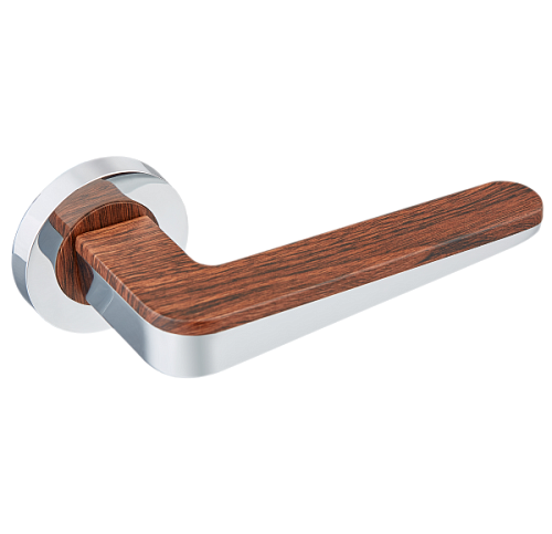 Ручки на розеті GAVROCHE Palladium Pd-Z2 CP/BO хром/коричневий дуб - Фото №4