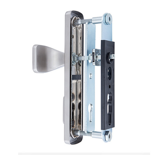 Ручки на планке с протектором ROSTEX Astra R 90мм (38-55мм) фиксированная-нажимная нерж. сталь матовая - Фото №5