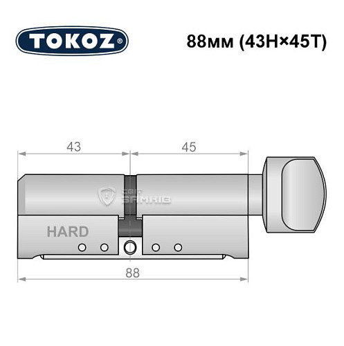 Цилиндр TOKOZ Pro400 88T (43H*45T) (H - закаленная сторона) никель матовый - Фото №8