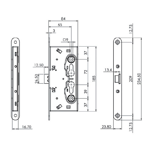 Электромеханический замок ISEO 214910654 (BS65*72мм) с функцией антипаники левый - Фото №7