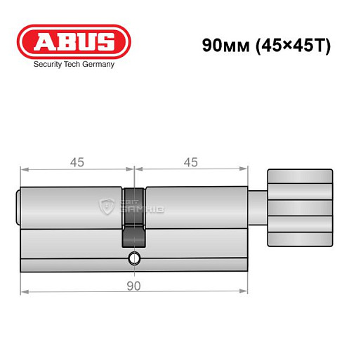 Циліндр ABUS Vitess 1000 90T (45*45T) нікель сатин - Фото №7