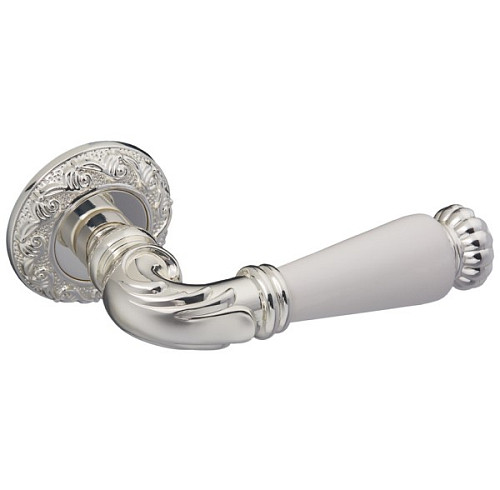 Ручки на розеті GAVROCHE Neodium Nd-Z20 BS/W яскраве срібло/біла емаль - Фото №4