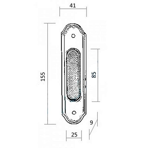 Ручка для раздвижной системы FADEX Brescia PL01 N10 античное железо - Фото №2