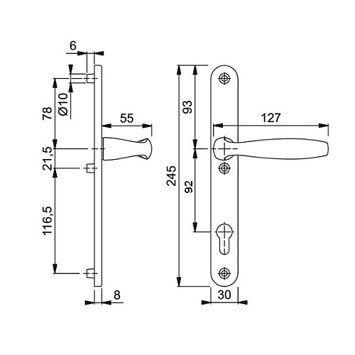 Ручки на планці HOPPE New York 1810/3346 92 титан - Фото №4