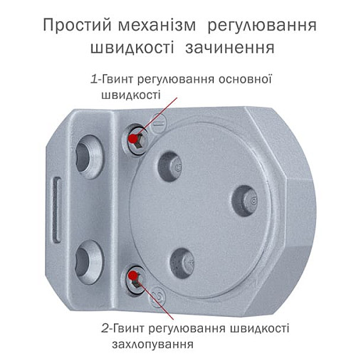 Доводчик RYOBI DS-3550 BC/DA STD с фиксацией до 100кг Серый - Фото №6