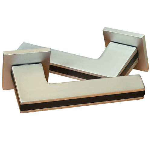 Ручки на розетте GENRICH R77.220 MBP/MSN черный матовый/никель матовый - Фото №3