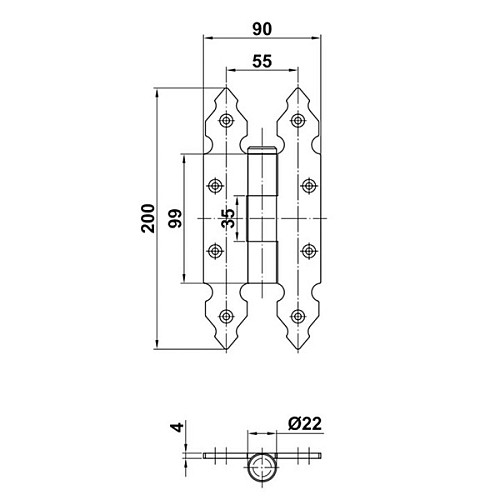 Завіс AMIG мод.9100 200x90x4 мм чорний - Фото №3
