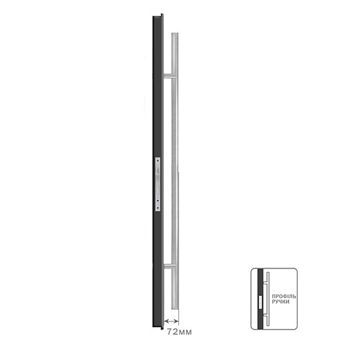 Ручка скоба ROSTEX Delta 1800/1400 (половинка) нержавеющая сталь матовая  - Фото №2