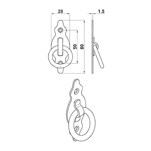 Ручка мебельная AMIG мод.1001 50 мм золото античное - Фото №2
