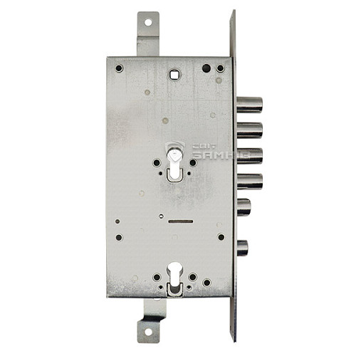 Механизм замка MUL-T-LOCK B-Lock M двухсистемный (BS63 * 85мм) хром полированный без об.планки - Фото №2