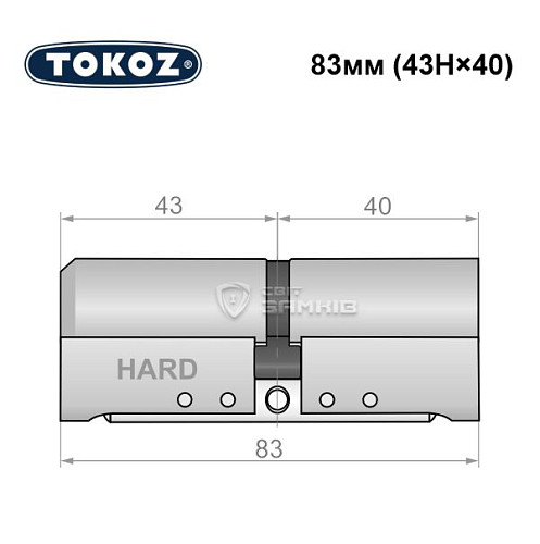 Цилиндр TOKOZ Pro400 83 (43H*40) (H - закаленная сторона) никель матовый - Фото №8