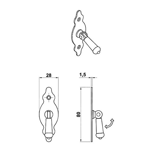 Ручка мебельная AMIG мод.1005 золото античное - Фото №2
