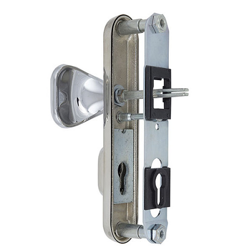 Ручки на планці з протектором ROSTEX Decor R 72мм (40-45мм) фіксована-натискна хром полірований - Фото №4