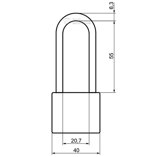 Замок навесной HORST HR-B1L-40E (3 ключа) - Фото №3