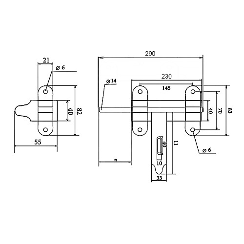 Засов для калитки малый 290 мм - Фото №2