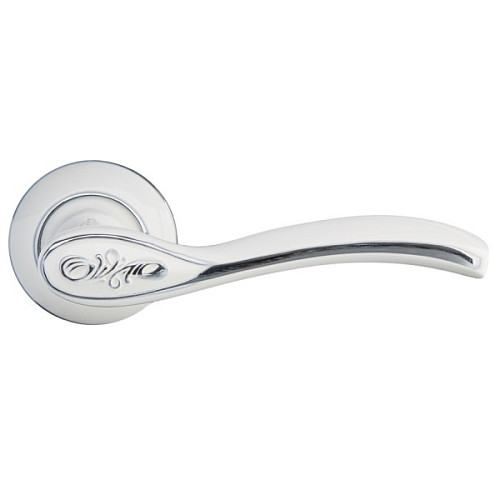 Ручки на розеті GAVROCHE Indium AL-A5 W/CP біла емаль/хром - Фото №2