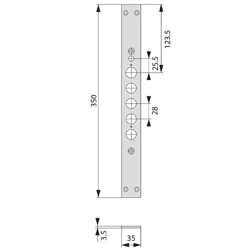 Зворотня/Торцева планка CISA 06221.20.0 до замків серій 56835, 56815 - Фото №3