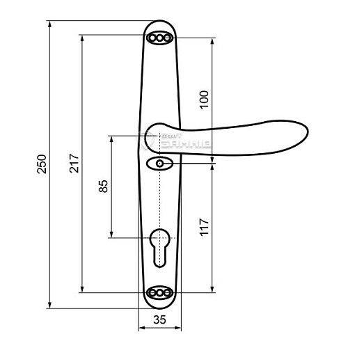Ручки на планці STUBLINA 85/35 натискна-натискна чорна - Фото №2