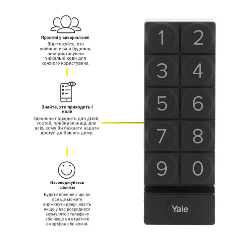 Клавиатура считыватель YALE LINUS Keypad для умных замков черный - Фото №9