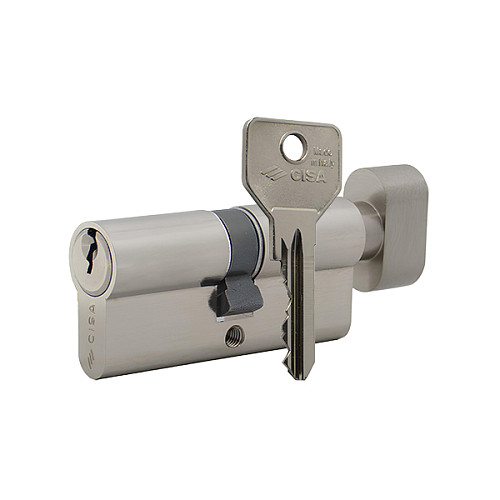 Циліндр CISA C2000 80T (35*45T) нікель матовий - Фото №1